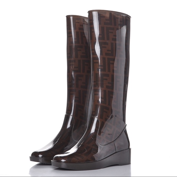 fendi zucca rain boots